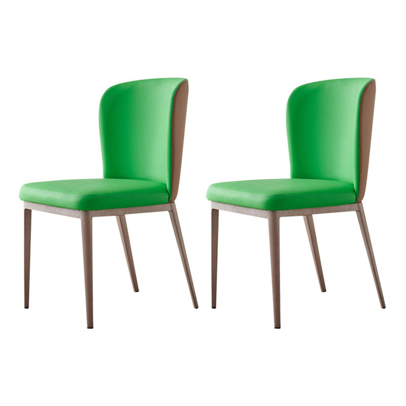 Contemporary Dining Side Chairs Wingback Side Chair with Stainless Steel Legs