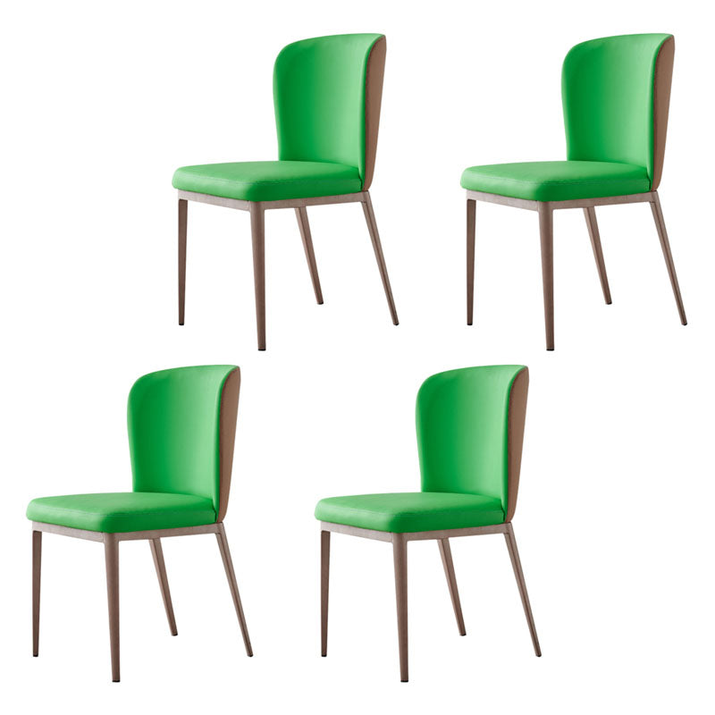 Contemporary Dining Side Chairs Wingback Side Chair with Stainless Steel Legs