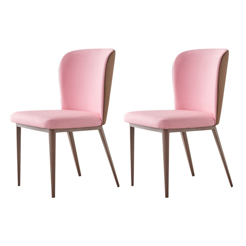 Contemporary Dining Side Chairs Wingback Side Chair with Stainless Steel Legs