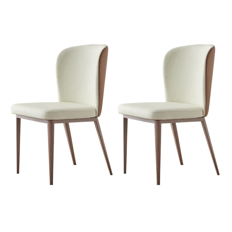 Contemporary Dining Side Chairs Wingback Side Chair with Stainless Steel Legs