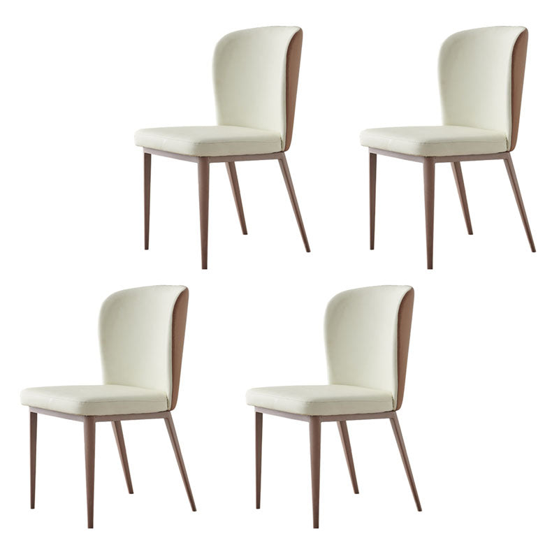 Contemporary Dining Side Chairs Wingback Side Chair with Stainless Steel Legs