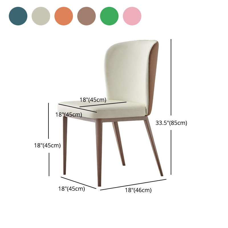 Contemporary Dining Side Chairs Wingback Side Chair with Stainless Steel Legs