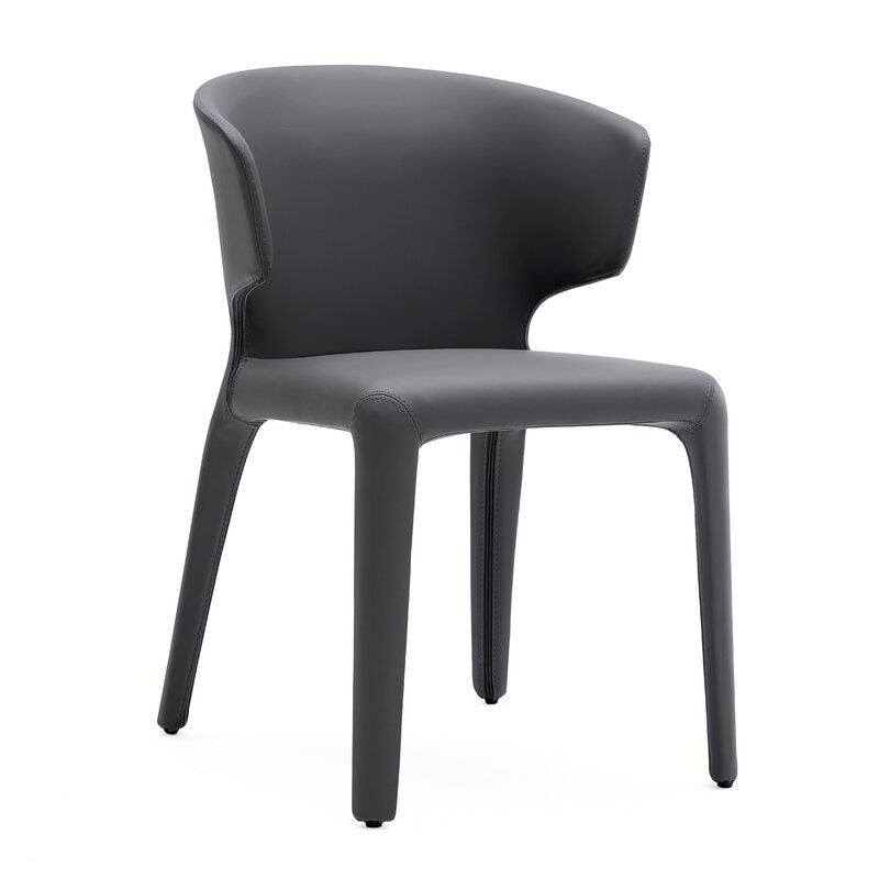 Glam Armless Dining Chairs Wingback Side Chair with Stainless Steel Legs