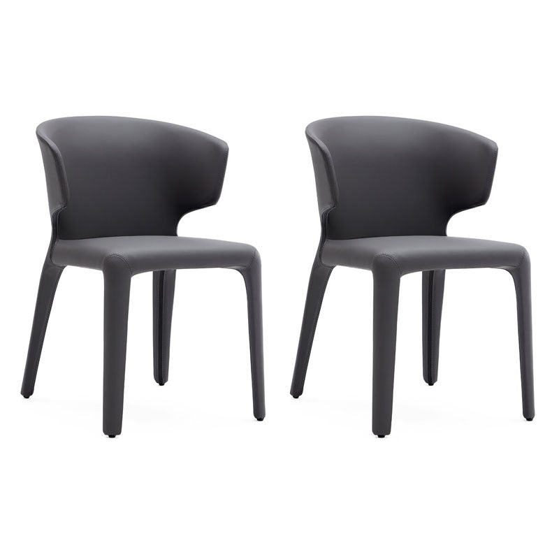 Glam Armless Dining Chairs Wingback Side Chair with Stainless Steel Legs