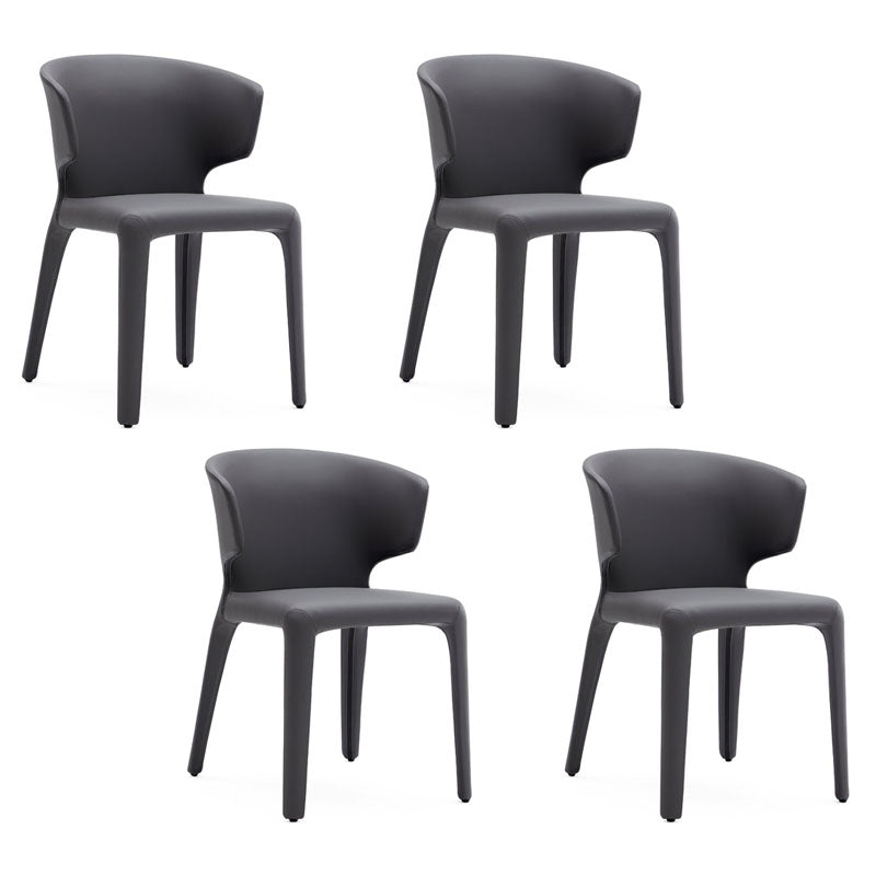 Glam Armless Dining Chairs Wingback Side Chair with Stainless Steel Legs