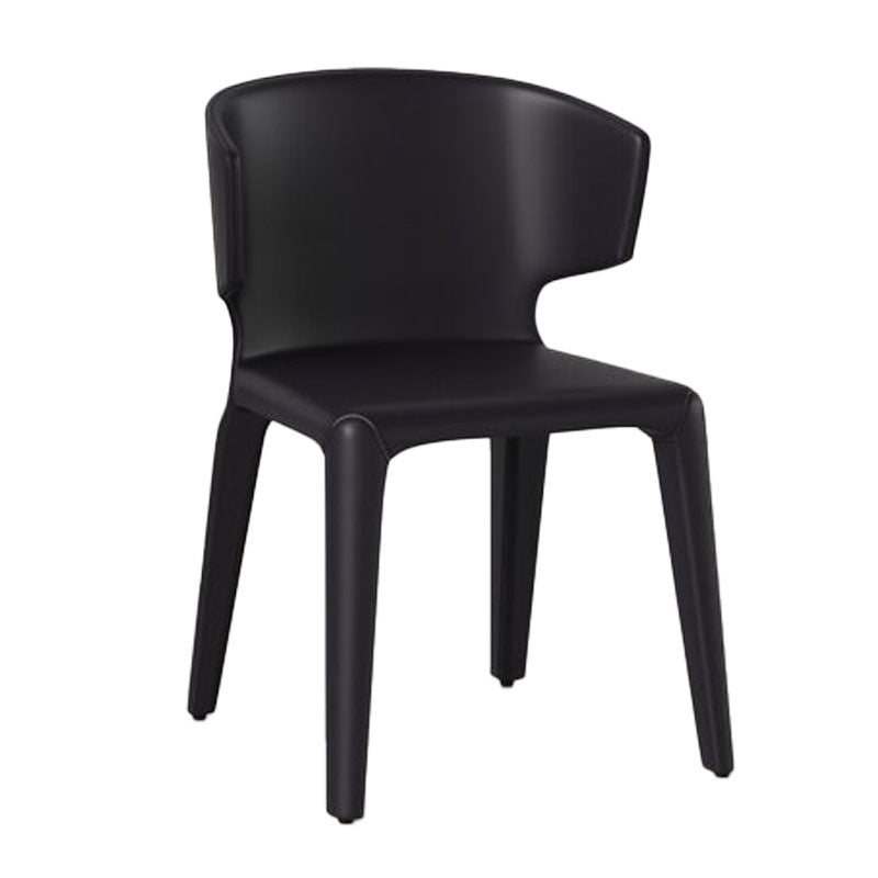 Glam Armless Dining Chairs Wingback Side Chair with Stainless Steel Legs