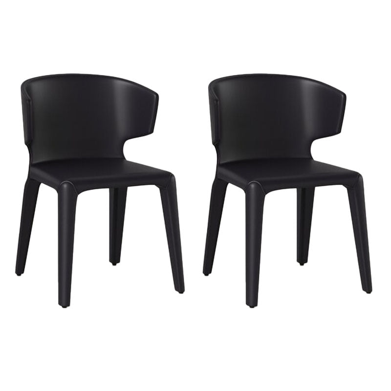 Glam Armless Dining Chairs Wingback Side Chair with Stainless Steel Legs