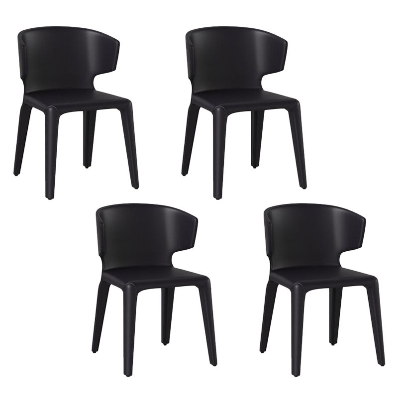 Glam Armless Dining Chairs Wingback Side Chair with Stainless Steel Legs