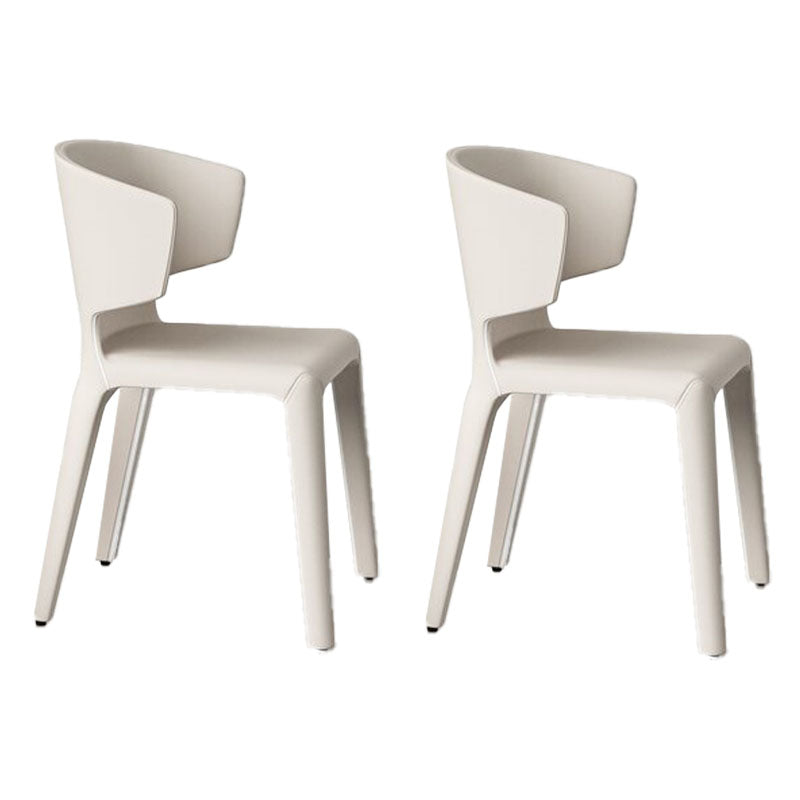 Glam Armless Dining Chairs Wingback Side Chair with Stainless Steel Legs