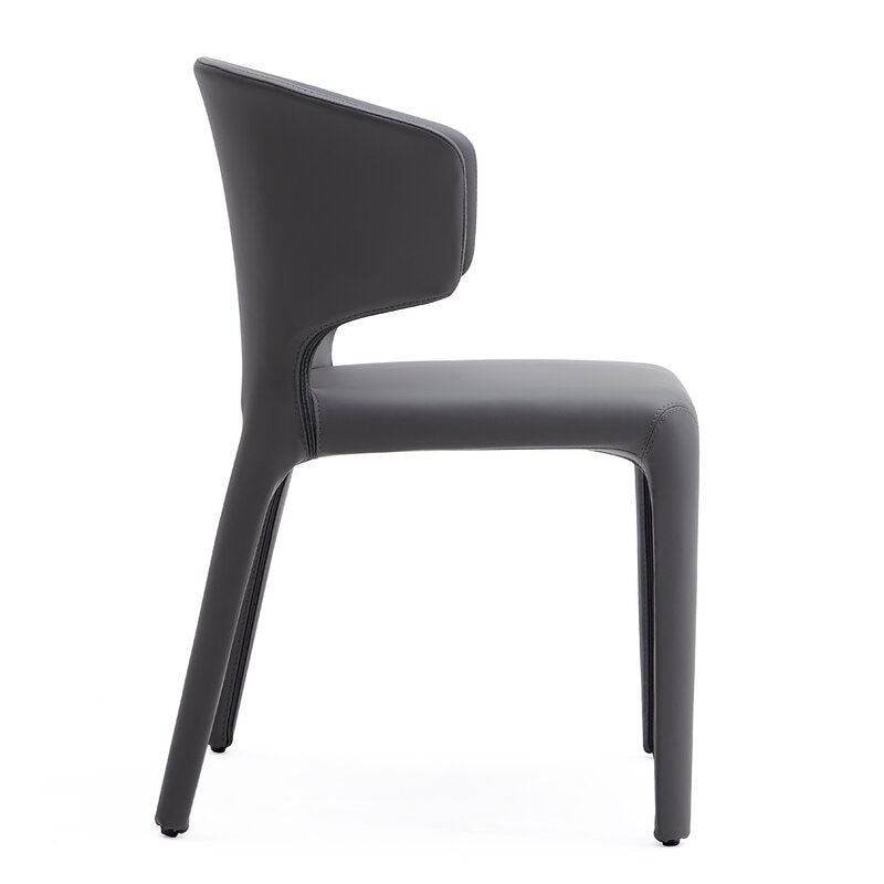 Glam Armless Dining Chairs Wingback Side Chair with Stainless Steel Legs