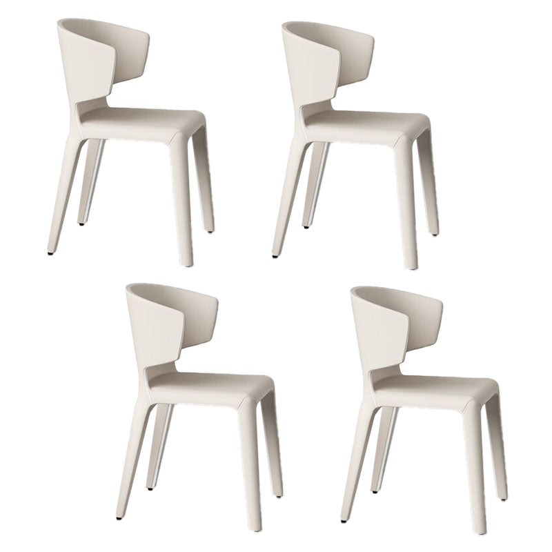 Glam Armless Dining Chairs Wingback Side Chair with Stainless Steel Legs