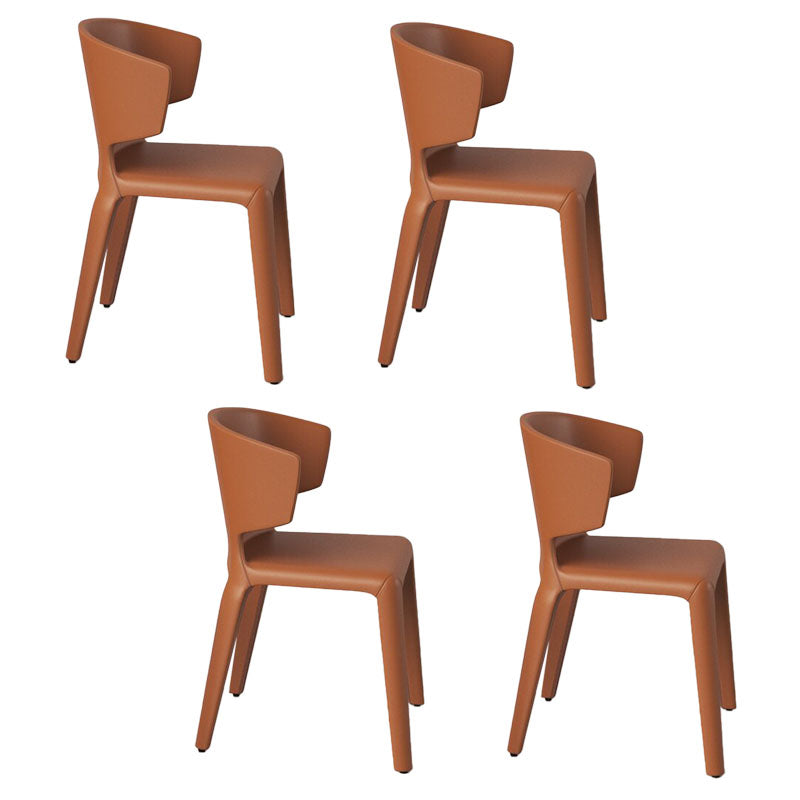 Glam Armless Dining Chairs Wingback Side Chair with Stainless Steel Legs