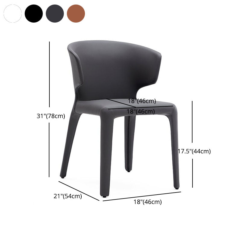 Glam Armless Dining Chairs Wingback Side Chair with Stainless Steel Legs