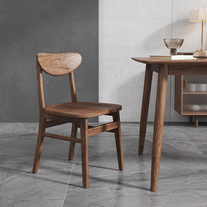 Contemporary Kitchen Solid Wood Side Chair Set Open Back Dining Side Chair