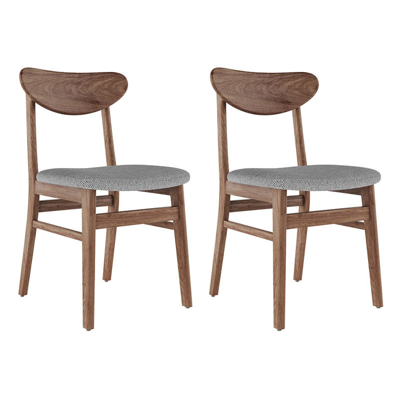 Contemporary Kitchen Solid Wood Side Chair Set Open Back Dining Side Chair