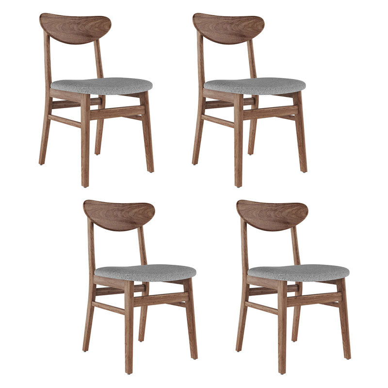 Contemporary Kitchen Solid Wood Side Chair Set Open Back Dining Side Chair