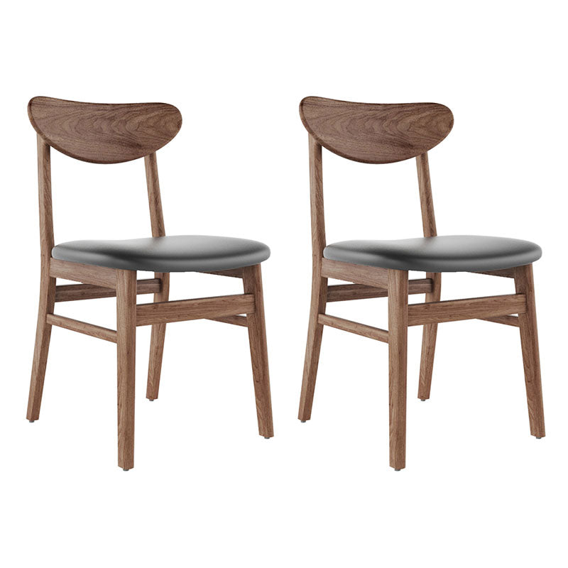 Contemporary Kitchen Solid Wood Side Chair Set Open Back Dining Side Chair