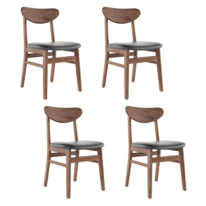 Contemporary Kitchen Solid Wood Side Chair Set Open Back Dining Side Chair