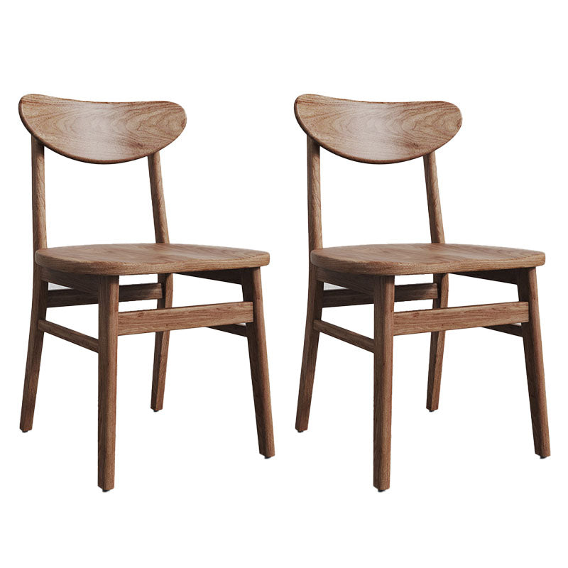 Contemporary Kitchen Solid Wood Side Chair Set Open Back Dining Side Chair