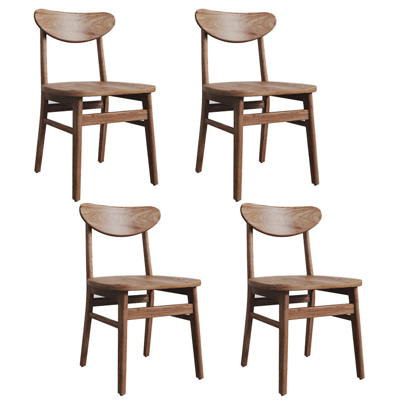 Contemporary Kitchen Solid Wood Side Chair Set Open Back Dining Side Chair