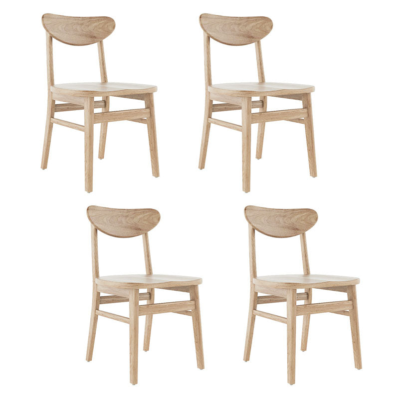 Contemporary Kitchen Solid Wood Side Chair Set Open Back Dining Side Chair