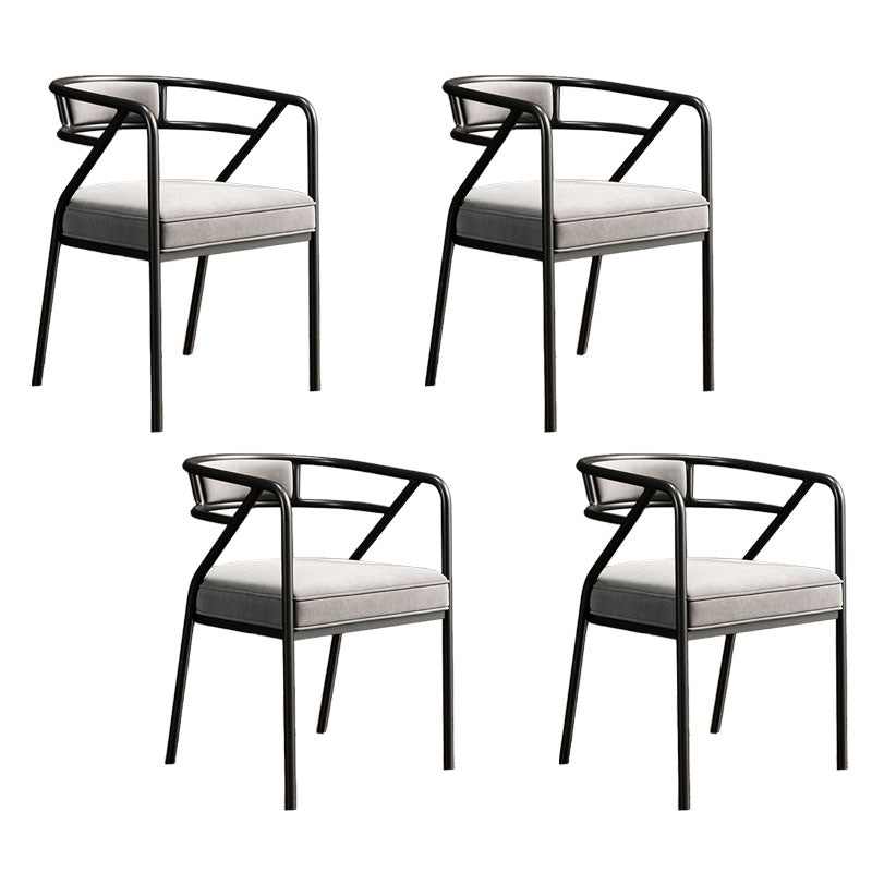 Glam Dining Chair Open Back Upholstered Dining Side Chair with Metal Legs