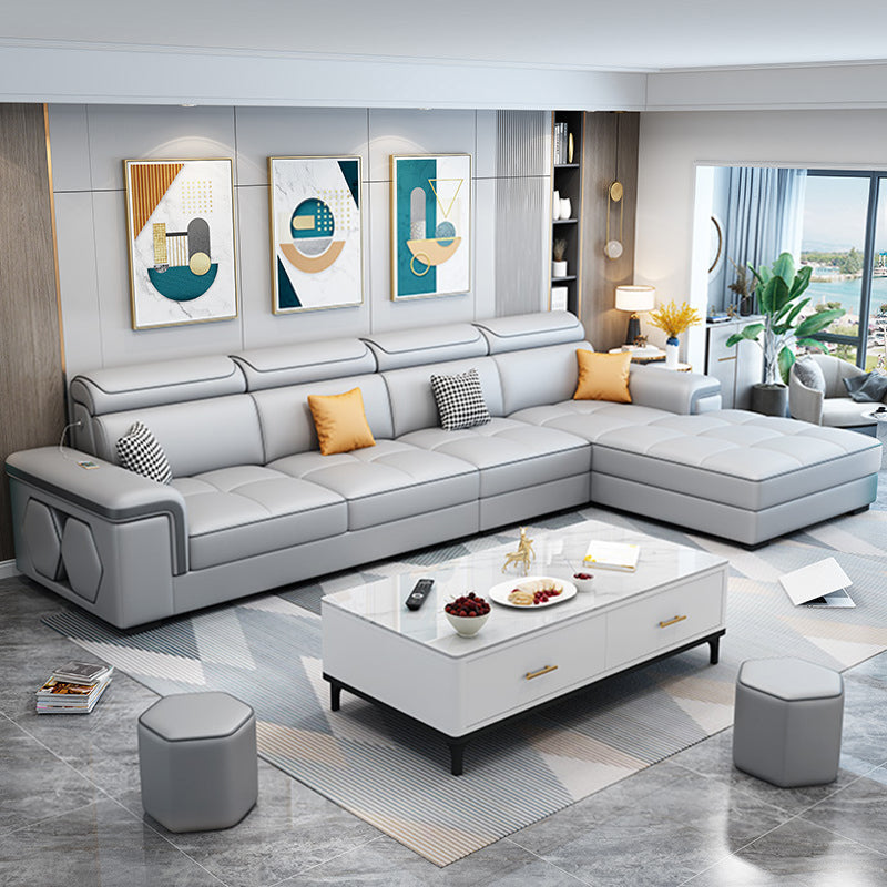 MODERNE 70 "D L-Shape Sectional Faceging Sofa avec chaise réversible pour le salon