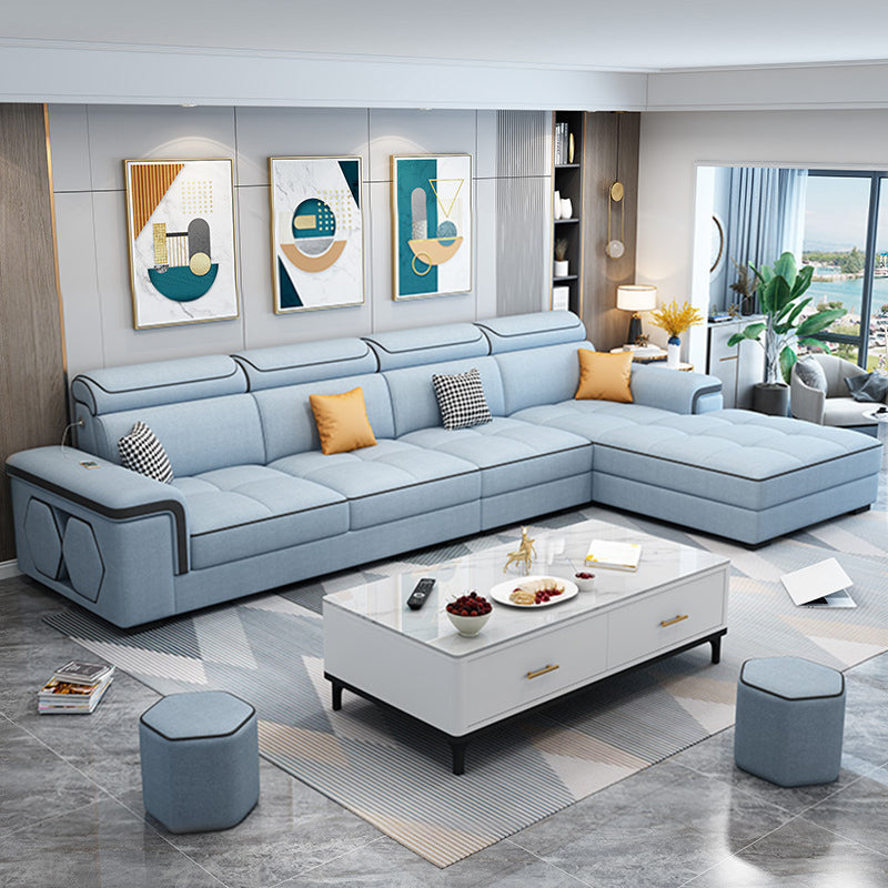Moderno divano a destra sezionale a forma di L 70 "con chaise reversibile per soggiorno