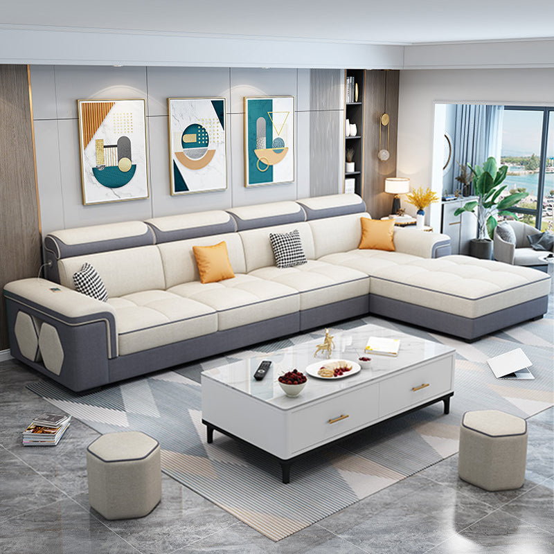 Moderno divano a destra sezionale a forma di L 70 "con chaise reversibile per soggiorno