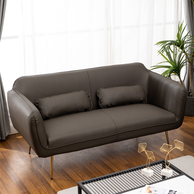 Sofá moderno de cuero moderno de mediados de siglo 31.1 "H Loveseat de brazo inclinado