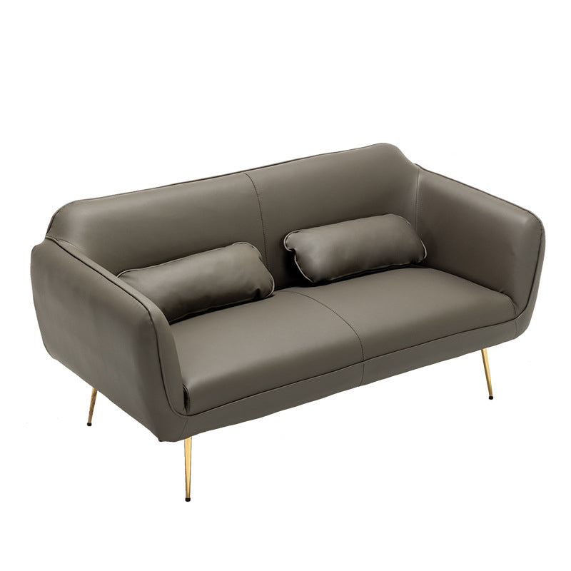 Sofá moderno de cuero moderno de mediados de siglo 31.1 "H Loveseat de brazo inclinado