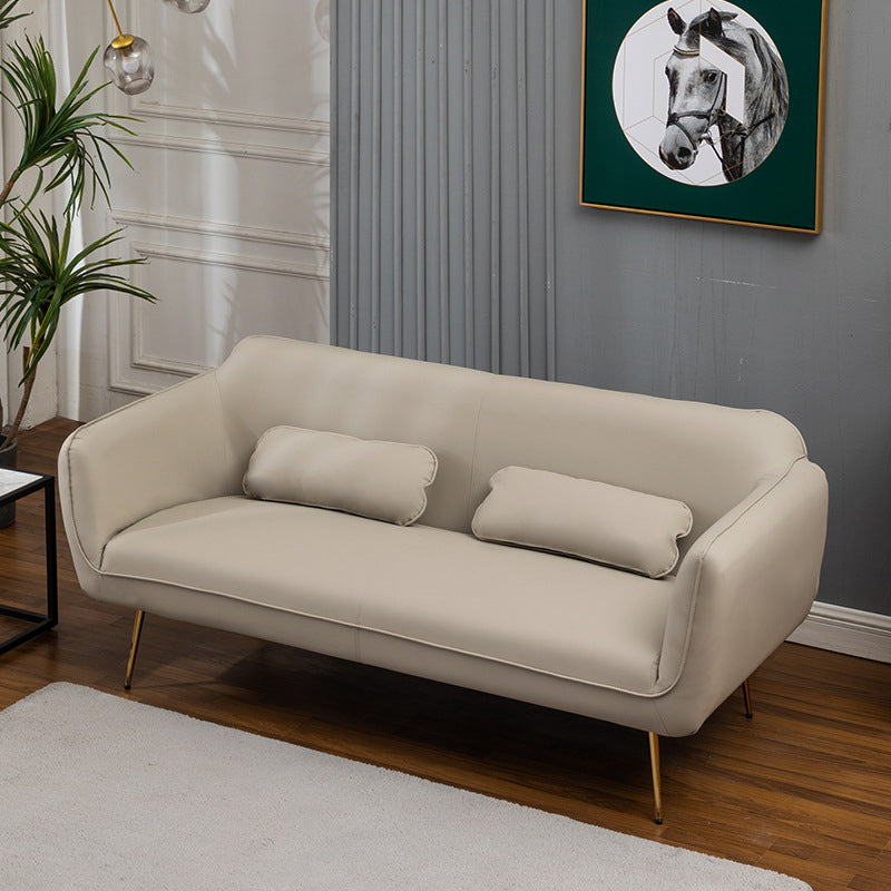 Sofá moderno de cuero moderno de mediados de siglo 31.1 "H Loveseat de brazo inclinado