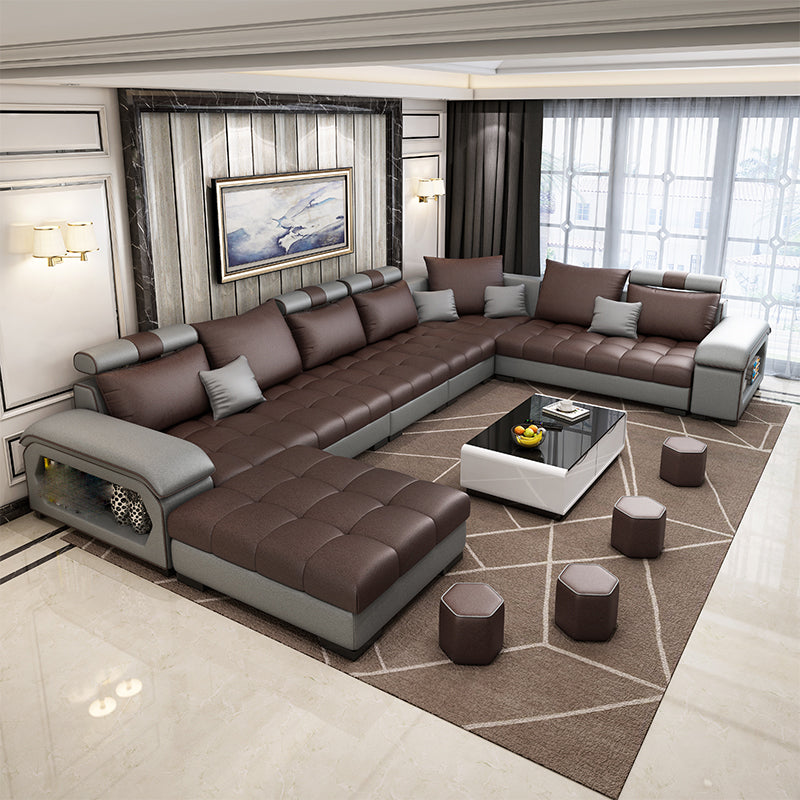 Removable Cushions Slipcovered Sectional Tufted Sofa & Chaise with Storage