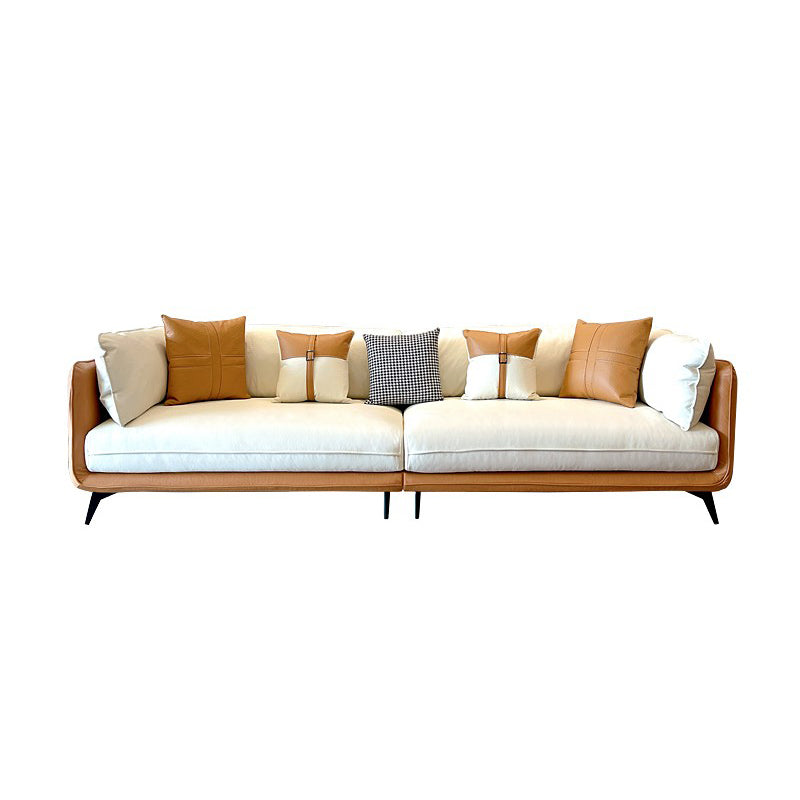 Contemporary Stain-Resistant Faux Leather Square Arm Sofa/Sectional for Living Room