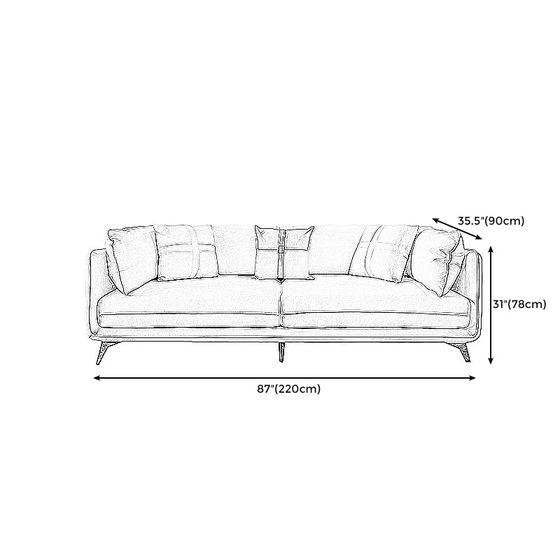 Contemporary Stain-Resistant Faux Leather Square Arm Sofa/Sectional for Living Room