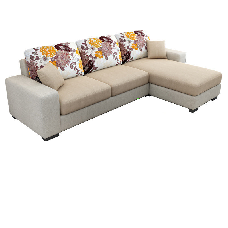 Square Arm 3-Seater Pillowed Back Cushions Sectionals with Chaise