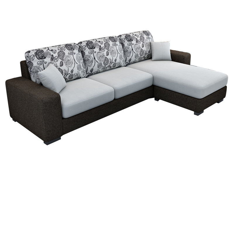 Square Arm 3-Seater Pillowed Back Cushions Sectionals with Chaise