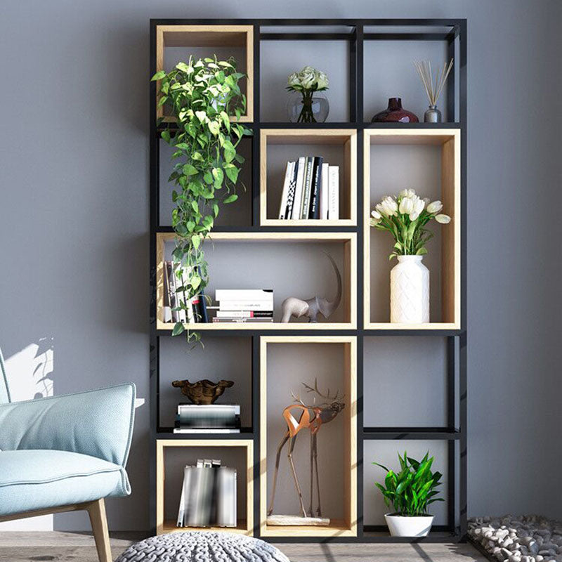 9.84 "W Bookcase Style Industrial Back Bookcase for Home Study Room Office