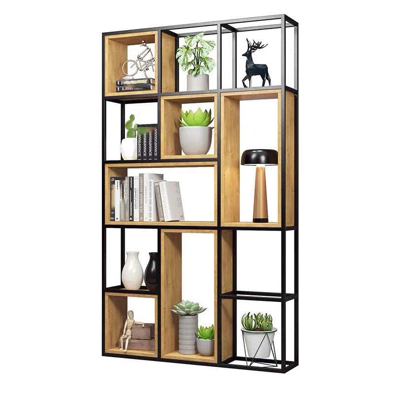 9.84 "W Bookcase Style Industrial Back Bookcase for Home Study Room Office