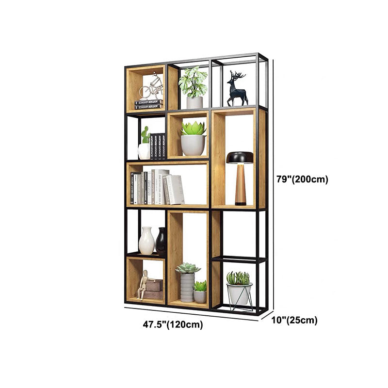 9.84"W Bookcase Industrial Style Open Back Bookcase for Home  Study Room Office