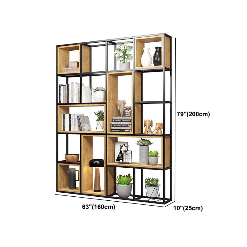 9.84"W Bookcase Industrial Style Open Back Bookcase for Home  Study Room Office