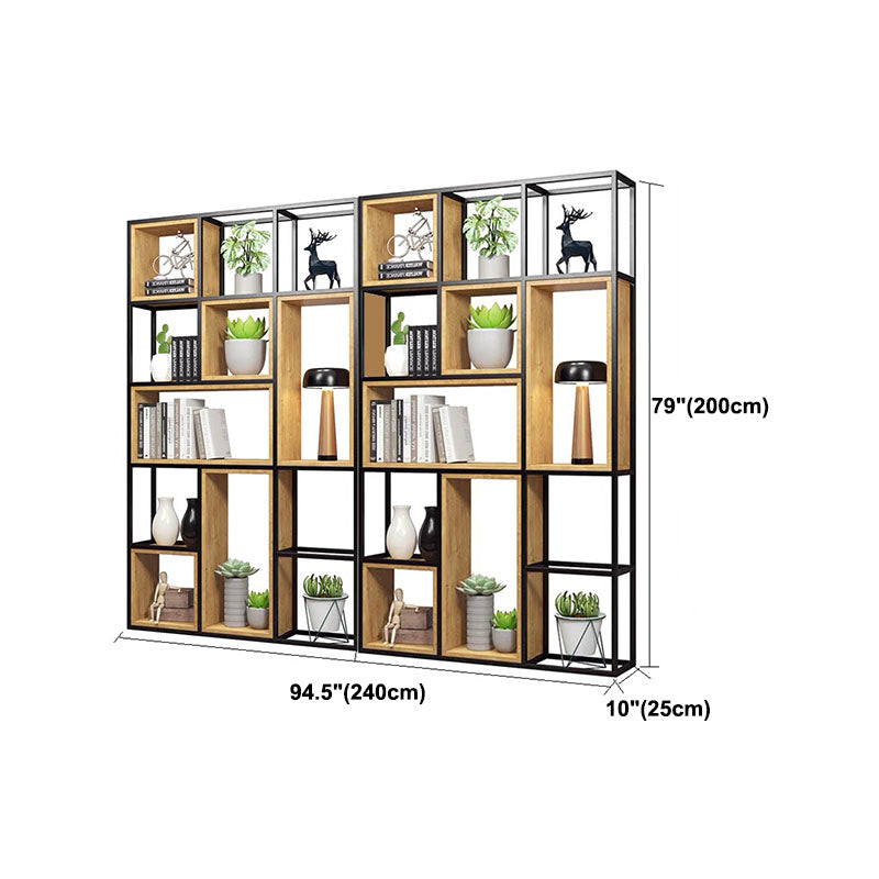 9.84 "W Bookcase Style Industrial Back Bookcase for Home Study Room Office