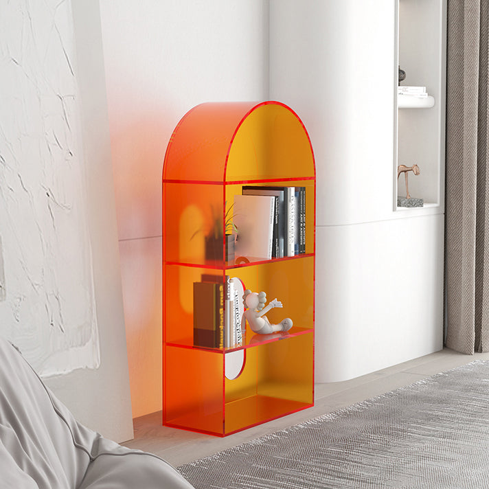 Acryl -Bücherregal Skandinavischer Stil Orange Open Back Bücherregal für Home Office Study Room