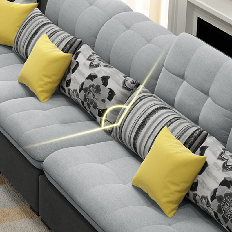 Cushion Back Sectional Tufted Pillow Top Arm Sofa for Living Room