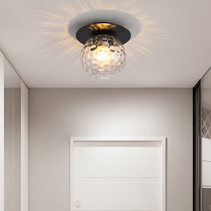 Modern Style Spherical Shape Ceiling Light Glass 1 Light Ceiling Light for Dining Room