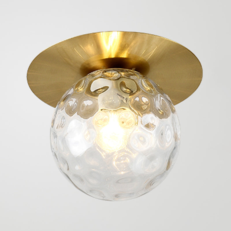 Modern Style Spherical Shape Ceiling Light Glass 1 Light Ceiling Light for Dining Room