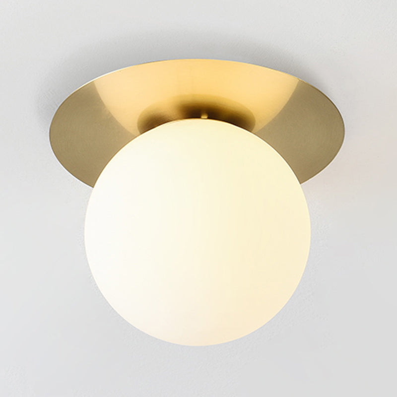 Modern Style Spherical Shape Ceiling Light Glass 1 Light Ceiling Light for Dining Room