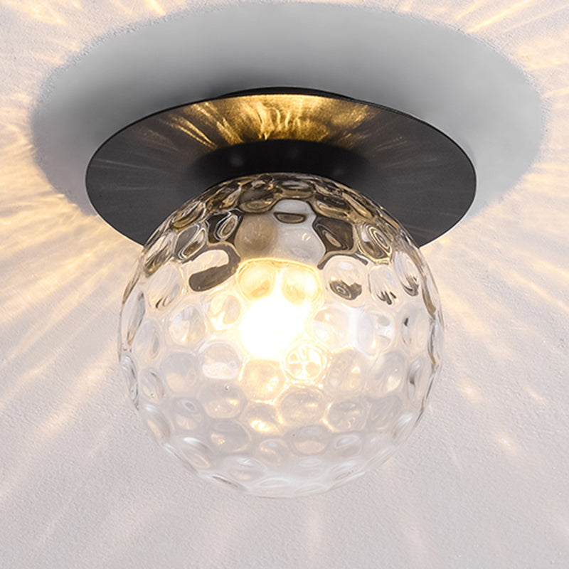 Modern Style Spherical Shape Ceiling Light Glass 1 Light Ceiling Light for Dining Room