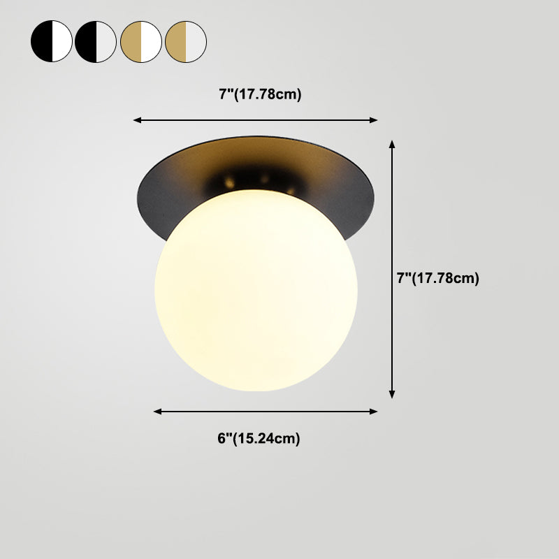 Modern Style Spherical Shape Ceiling Light Glass 1 Light Ceiling Light for Dining Room