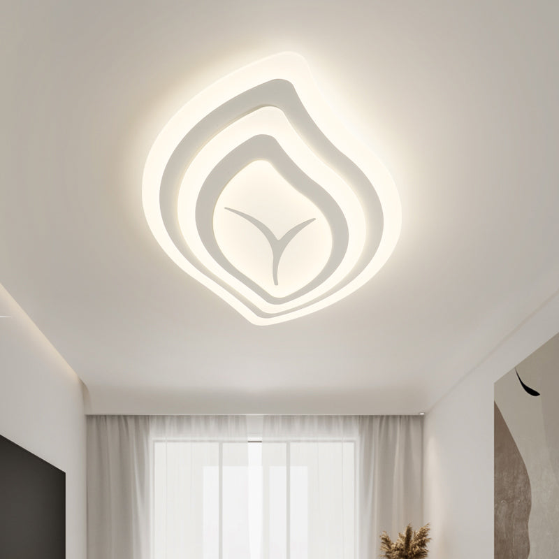 White Leaf Ceiling Lighting Nordic-Style LED Acrylic Ceiling Flush Mount